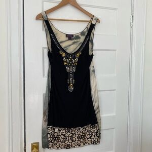 Hale Bob embellished silk tank dress